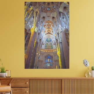 Architectuur van de Sagrada Familia-kathedraal Canvas Afdruk