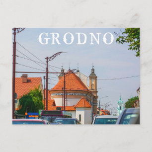 Architectuur van de stad Belarus Grodno Cityscape Briefkaart