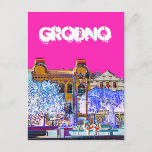 Architectuur van Grodno Belarus Briefkaart