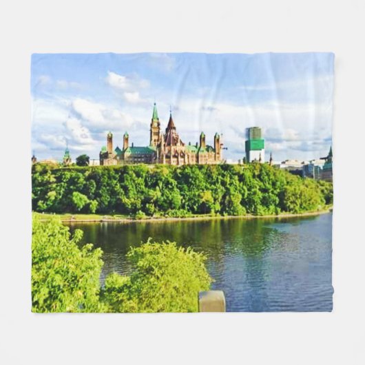 Architectuur van het parlement Hill Ottawa. Bestel Fleece Deken (Voorkant (Horizontaal))