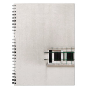 Architectuur van het venster van de bouw oud notitieboek
