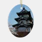 Architectuur van Japanse Castle-gebouwen Historisc Keramisch Ornament (Rechts)