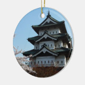 Architectuur van Japanse Castle-gebouwen Historisc Keramisch Ornament (Links)