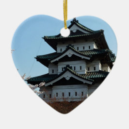 Architectuur van Japanse Castle-gebouwen Historisc Keramisch Ornament