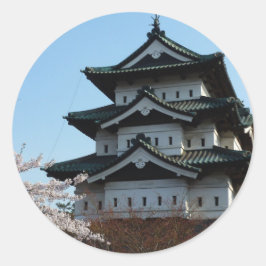 Architectuur van Japanse Castle-gebouwen Historisc Ronde Sticker