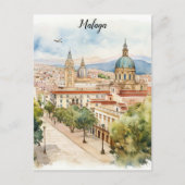Architectuur Waterverf Malaga Spanje Briefkaart (Voorkant)