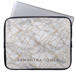 Architectuur Wit marmer goud Laptop Sleeve