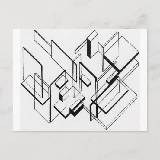 Architectuuranalyse door Theo van Doesburg Briefkaart (Voorkant)