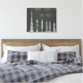 Architectuurhoogte Canvas Afdruk (Insitu (Slaapkamer))
