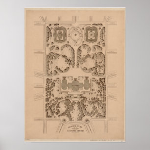 Architectuurplannen voor het Amerikaanse hoofdkwar Poster