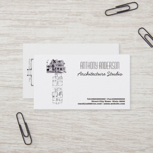 Architectuurstudio Visitekaartje (Voorkant / Achterkant in situ)