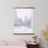 Architectuurtekening Hangend Wandkleed (Slaapkamer)