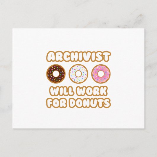 Archivaris .. Zal werken voor donuts Briefkaart (Voorkant)