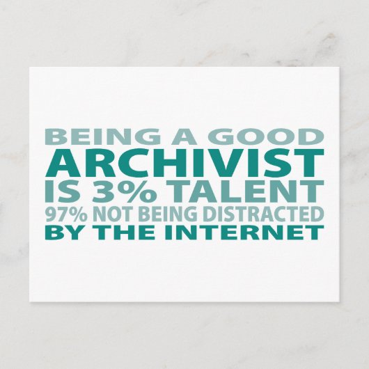Archivist 3% Talent Briefkaart (Voorkant)