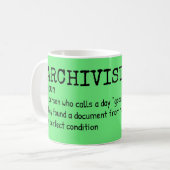Archiviste Définition Mug - Histoire Lover Cadeau (Devant gauche)