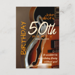 Archtop gitaar 50ste verjaardag Uitnodiging