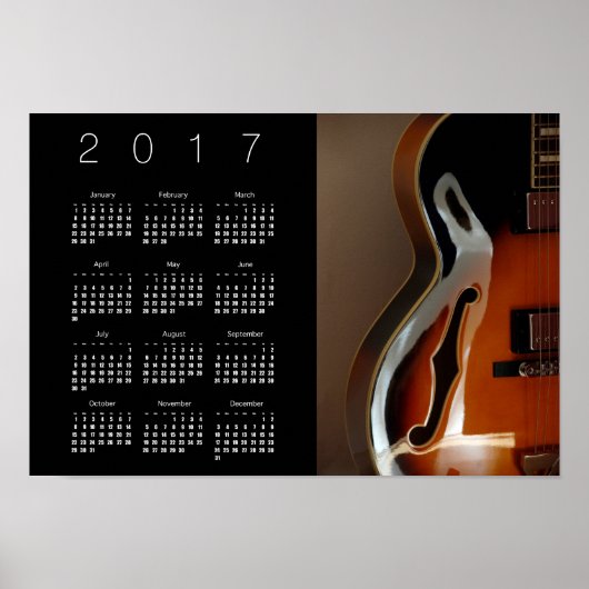 Archtop Gitaar Kalender Poster 2017 (Voorkant)