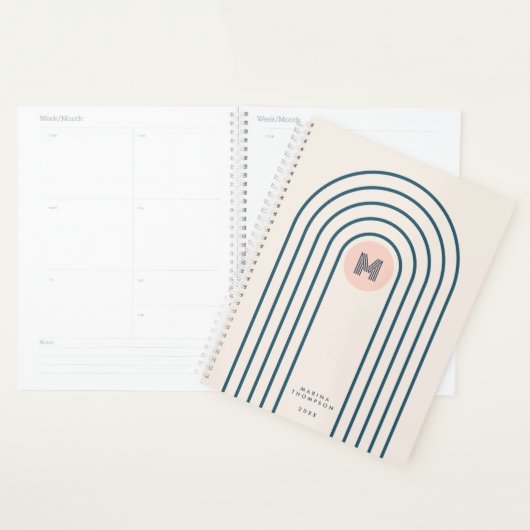 Arcs de lignes géométriques Abstraites Pastel Retr (Devant avec enveloppe)