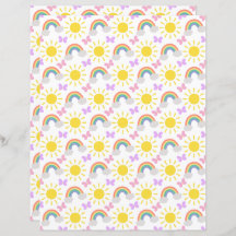 Arcs en ciel et papillons Papier à papier