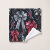 Arcs noirs et rouges de Noël (Gant de toilette)