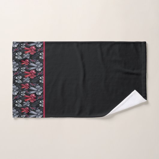 Arcs noirs et rouges de Noël (Serviette à main)