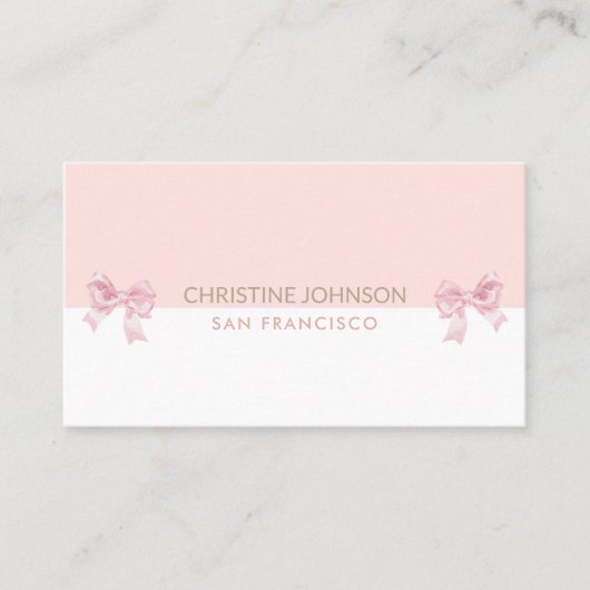 arcs roses blanc et carte de visite rose (Devant)