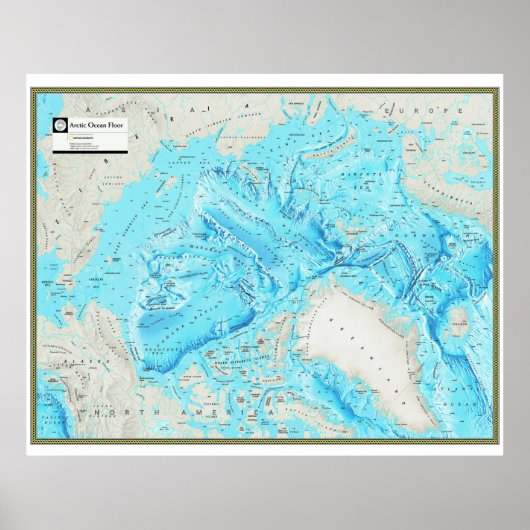 " Arctic: 2005/heute - OCEAN FLOOR map ... Poster (Voorkant)