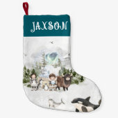 Arctic Adventure Kerstmis gepersonaliseerd Kleine Kerstsok (Voorkant)