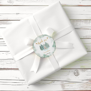 Arctic Animal Baby shower Dank u wel Ronde Sticker