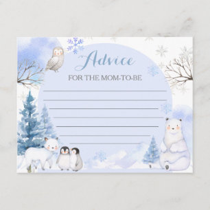 ARCTIC ANIMAL Snowflake Baby shower Advies voor ma Informatiekaartje