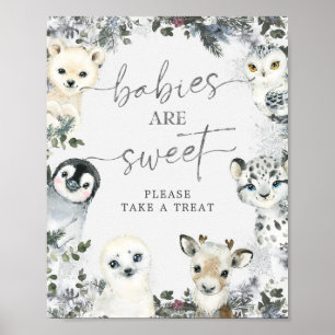 Arctic Animal Winter Onederland Baby's zijn zoet Poster