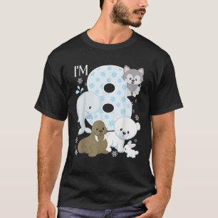 Arctic Animals 8e Verjaardag Polar Beer Walrus Fox T-shirt
