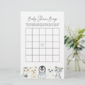 Arctic Animals Baby shower Bingo Game (Staand voorkant)