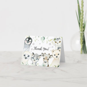 Arctic Animals Baby shower Hartelijk dank Bedankkaart