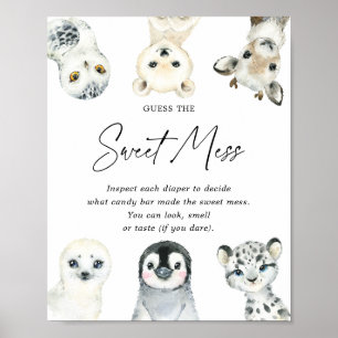 Arctic Animals Baby shower raden de zoete puinhoop Poster