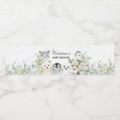 Arctic Animals Baby shower Waterfles Etiket (Enkel label)