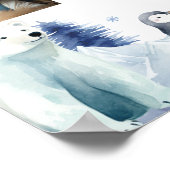 Arctic Animals Eerste Jaar Foto Milestone Sign Poster (Hoek)