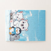 Arctic Animals Kids Puzzle | Cute Polar Bear Fox P Legpuzzel (Horizontaal)