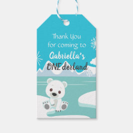 Arctic Animals Onederland Eerste Verjaardag Label Cadeaulabel