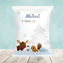 Arctic Animals Party Favor Bag Chip Bag Wrapper