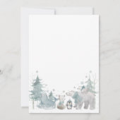 Arctic Animals Winter Baby shower Invitation Kaart (Achterkant)