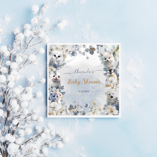 Arctic Animals Winter Baby shower Servet