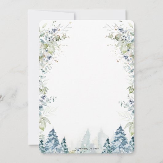 Arctic Animals Winter Onederland 1e verjaardag Kaart (Achterkant)