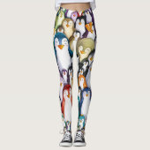 Arctic Aura: Penguin Design Waterverf Leggings (Voorkant)