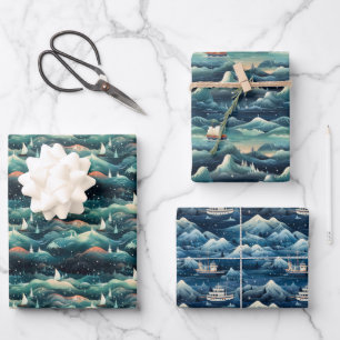 Arctic Aurora Expedition: Icy Adventure Design Inpakpapier Vel