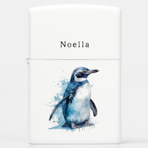 Arctic Azure Waterverf Penguin, op maat