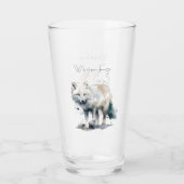 Arctic Beauty: Winter Fox op maat Glas (Achterkant)