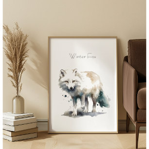 Arctic Beauty: Winter Fox op maat Perfect Poster