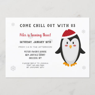 Arctic Blast Birthday Party Invitation Kaart