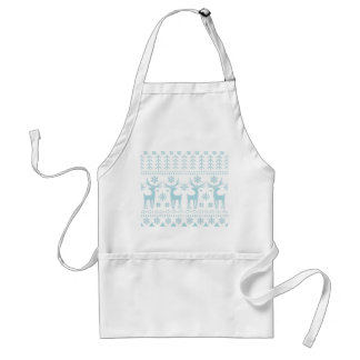 Arctic Blue Folk Art Winter Theme Standaard Schort